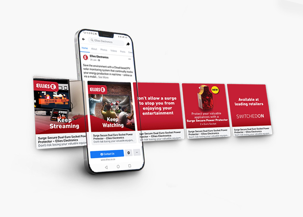 Surge Secure Power Protector adaptor ad advertises to ideal targeted audiences. plug